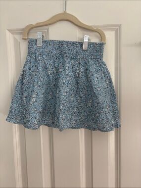 Crewcuts Blue Floral Elastic-Waist girls swing Skirt